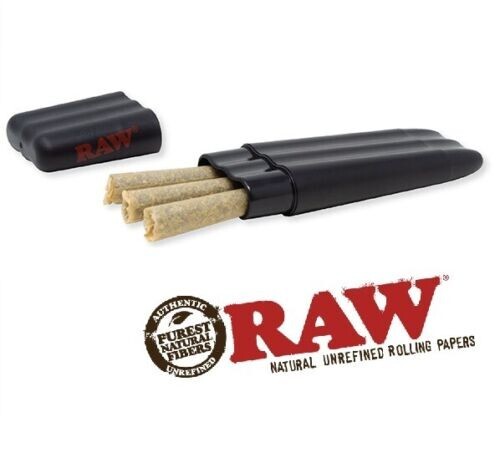 RAW Classic King Size Pre-Rolled Cones 100 Pack & Lighter, Tube, Three Tree Case