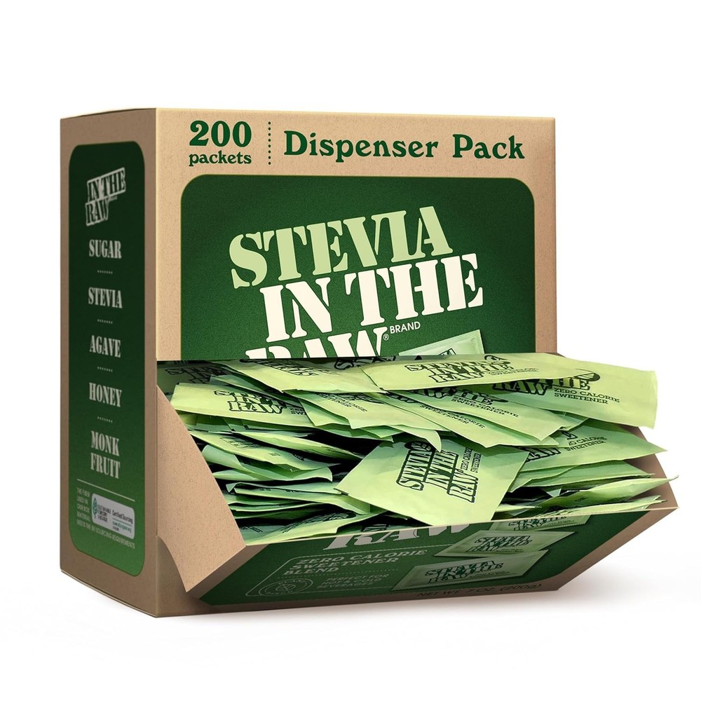 200 Count Zero Calorie Stevia Sweetener Packets - Perfect for Drinks & Baking