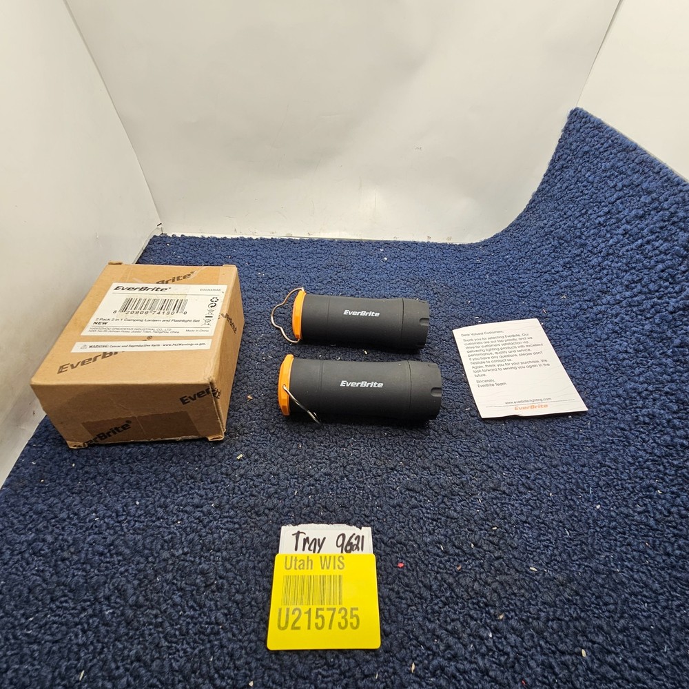 (2 PCS) EverBrite E003006AE: 2-in-1 Mini Lanterns and Flashlights with 3 Modes