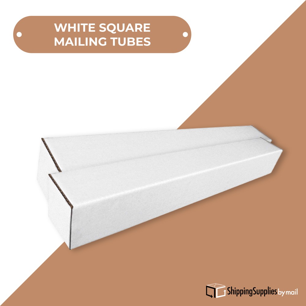 2 x 2 x 25" White Square Mailing Tubes ECT-32B 50/Case