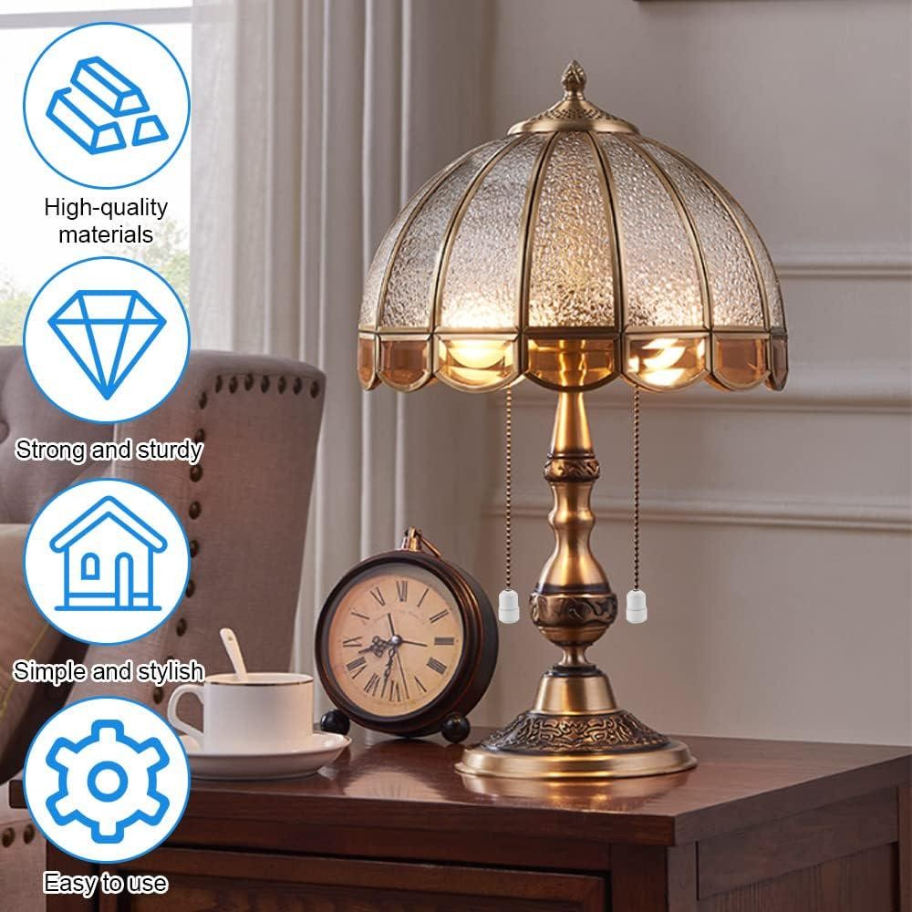 5 PCS Cord Connector for Light Pull, Metal Blind Pull Cord Ends White Light Pull