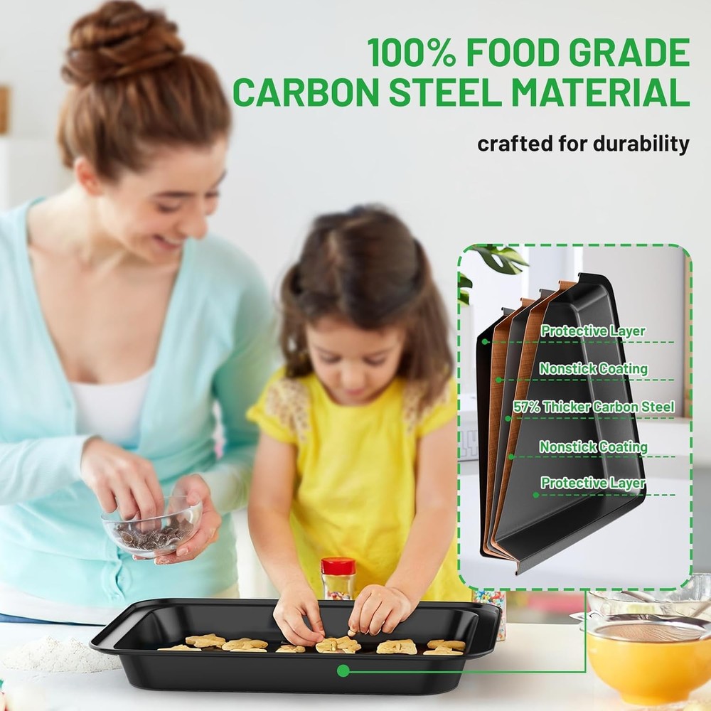 5 Pieces Baking Pans Set Nonstick Baking Sheet Tray Oven Pans Bakeware Set