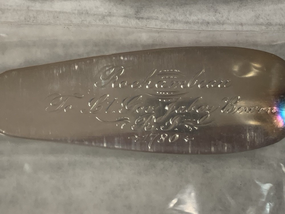 Gorham The GENERAL De ROCHAMBEAU SILVER SERVING SPOON to Lt Gov Jabez 1780 12"