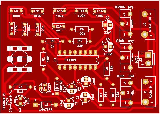 FORRMATTS DIY-Reverb Guitar Pedal PCB