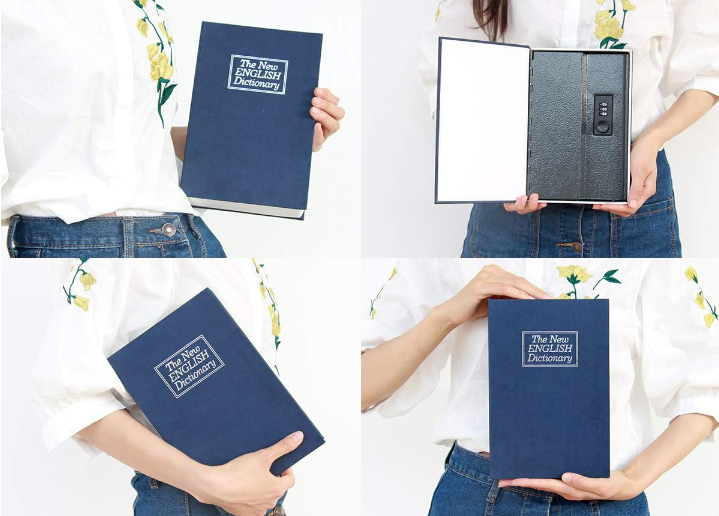 Book Safe with Combination Lock - Home Dictionary Diversion Metal Safe Lock Box