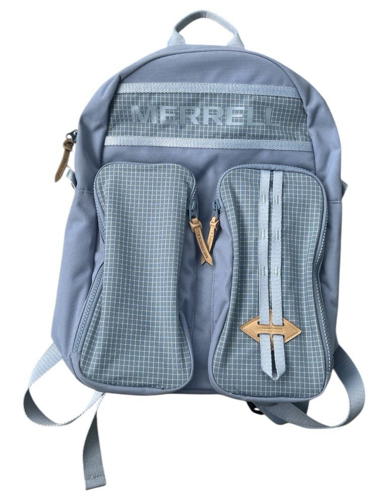 Merrell Backpack Trailhead Camping Hiking Padded Straps Gray Blue EUC