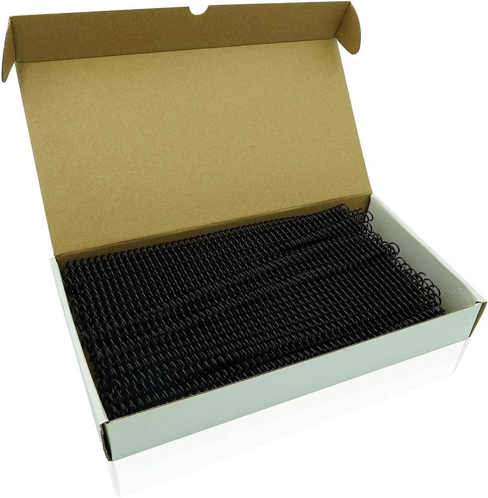 10mm Black Spiral Binding Coils, 100 Pack - 4:1 Pitch for Easy Document Binding