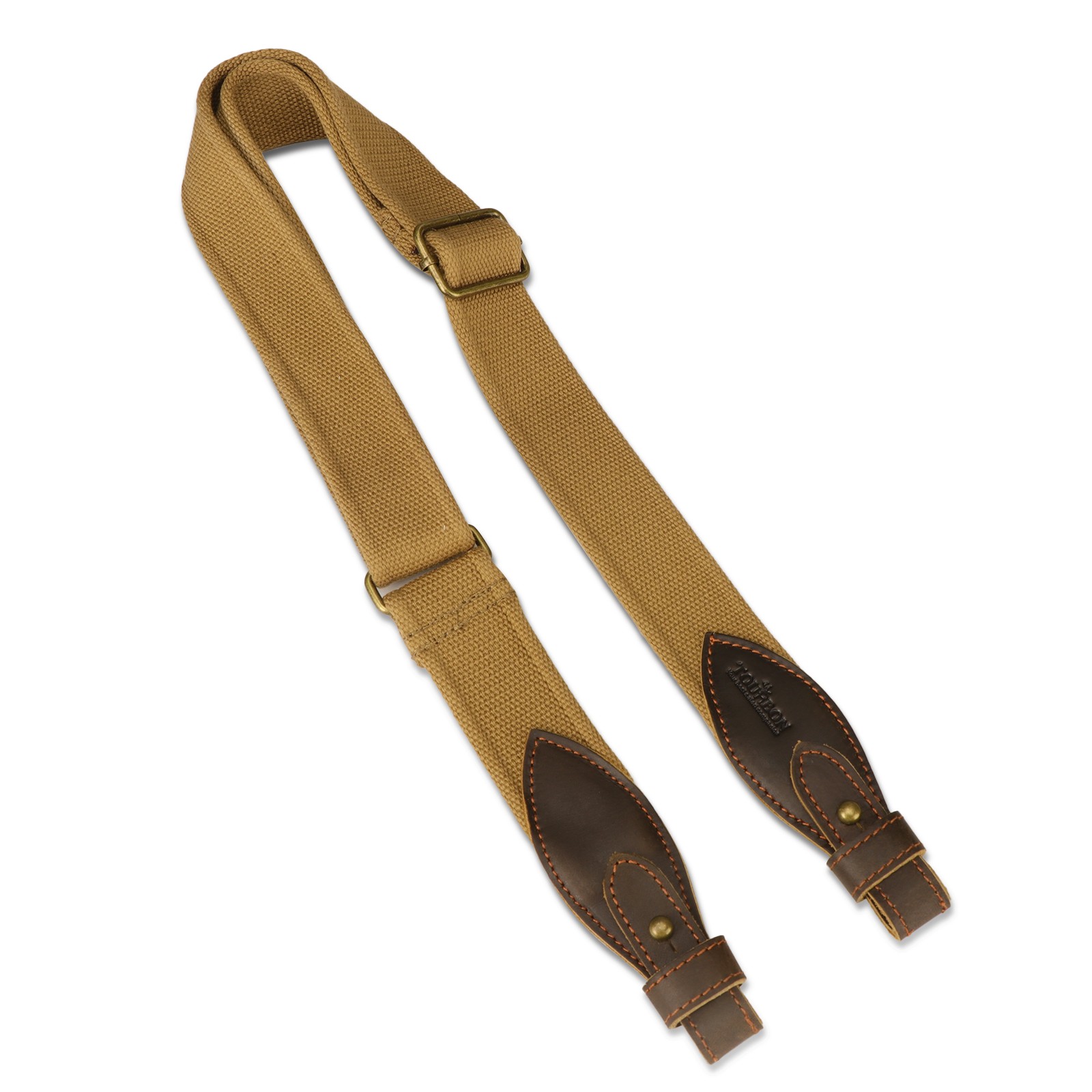 TOURBON Rifle/Shotgun Sling Webbing Strap Leather End+ Pair 1" Mount Swivels Set