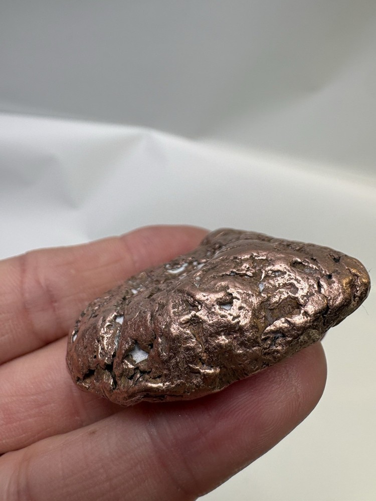 Pure Native Michigan Solid Copper Nugget Specimen Keweenaw Peninsula Mineral