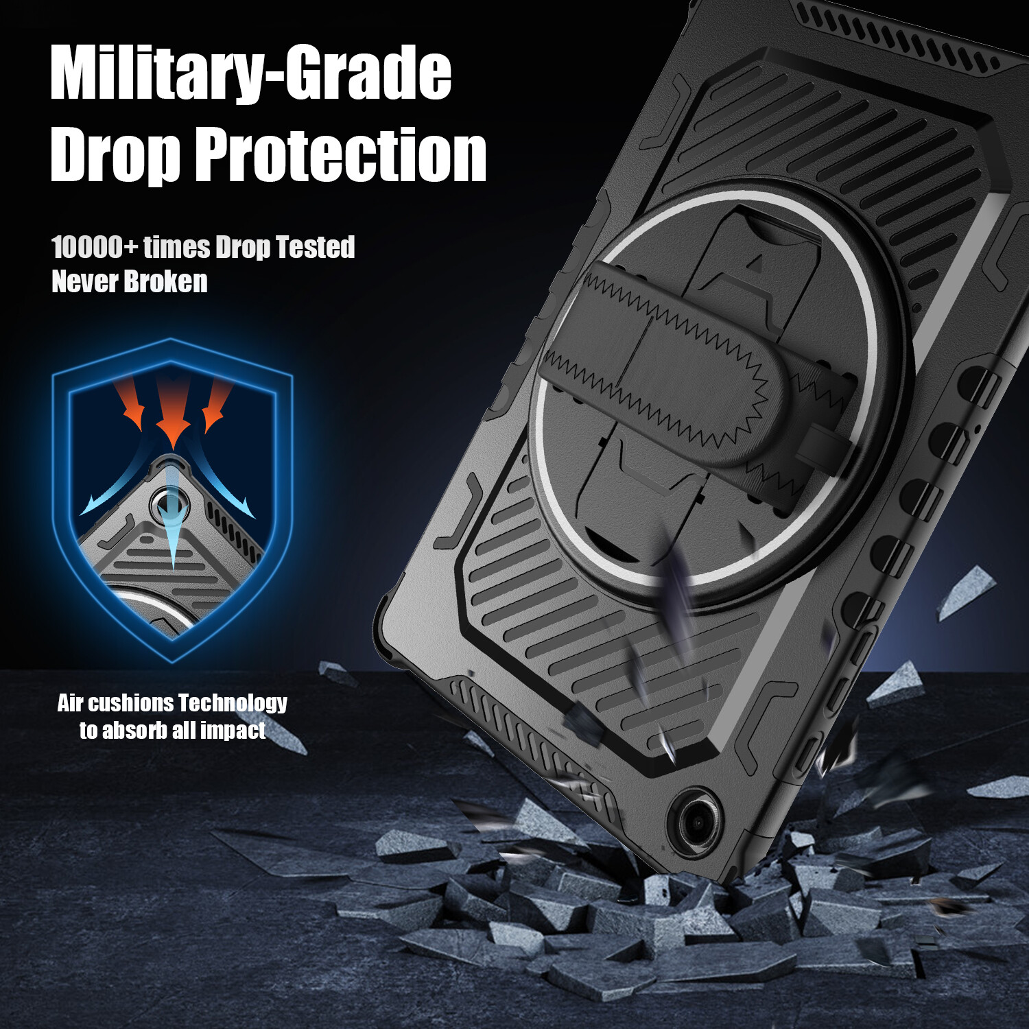 360° Rotatable Tablet Case Cover For Samsung Galaxy Tab A11+ Screen Protector