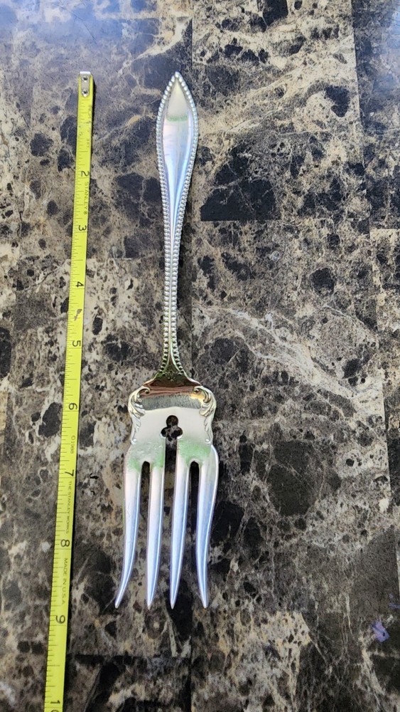 1847 ROGERS ANTIQUE c1895! VISTA PATTERN SILVERPLATED MEAT SERVING FORK 🥩