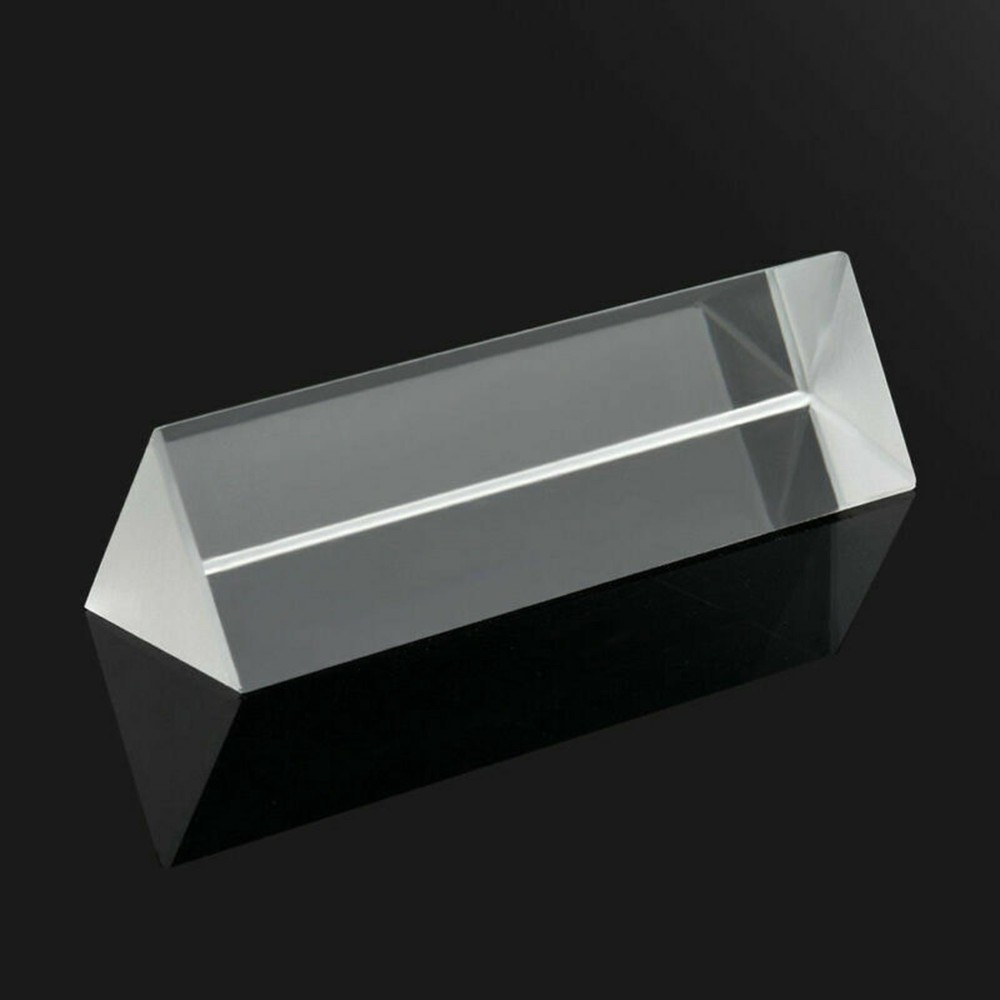 New 9cm Optical Glass Triple Triangular Prism Physics Teaching Light Spectrum A