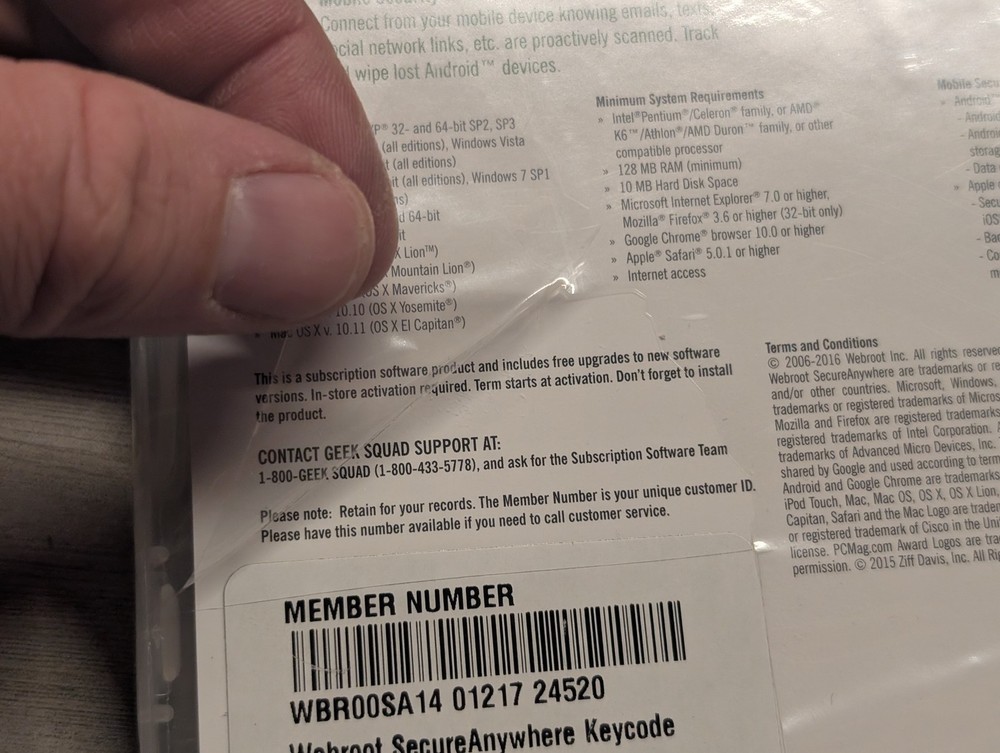 Webroot SecureAnywhere Internet Security 3 Devices PC Mac Mobile 1 Year Keycode