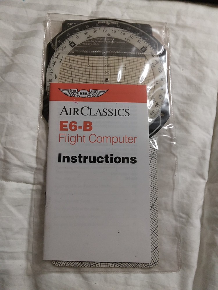 ASA Air Classics E6-B Flight Computer w/ Case and Instructions 1992