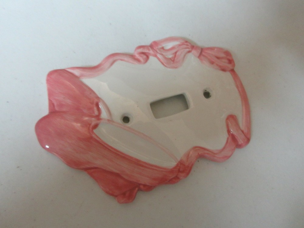Ballet Slippers , Ceramic Toggle Switch Plate , Vintage , New