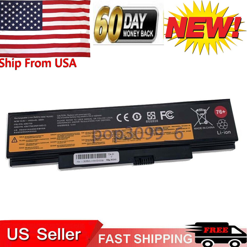 New 76+ Battery For Lenovo ThinkPad Edge E550 E550C E555 E560 E565 48Wh