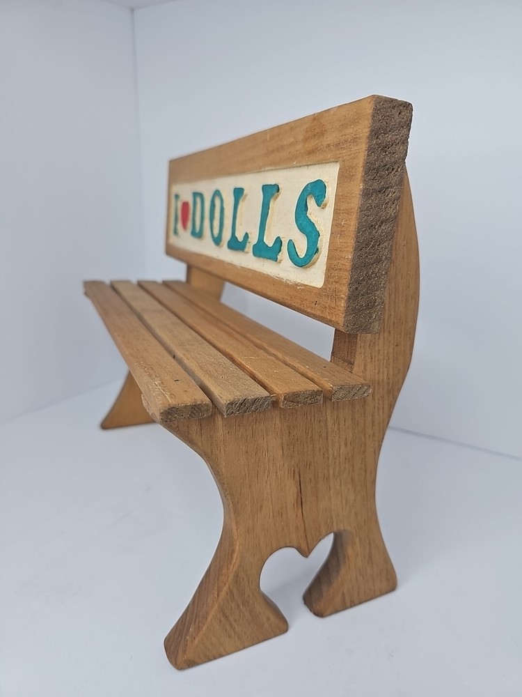 Handcrafted "I HEART DOLLS" Decorative Bench