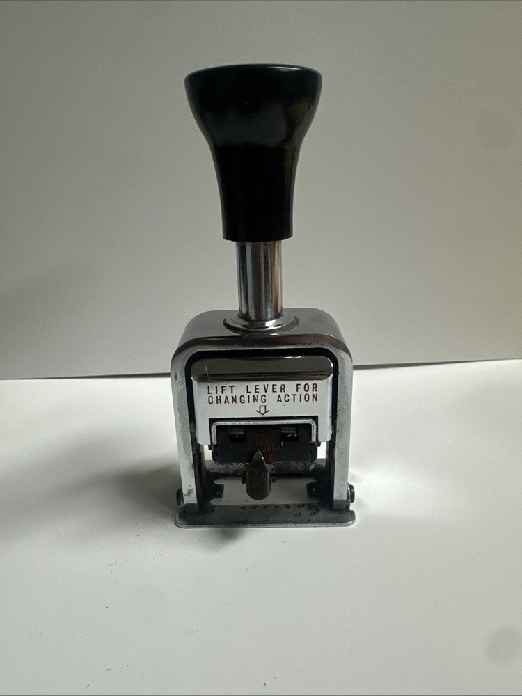 Lightning Auto-Number Vintage Automatic Self Inking Sequential Numbering Stamp