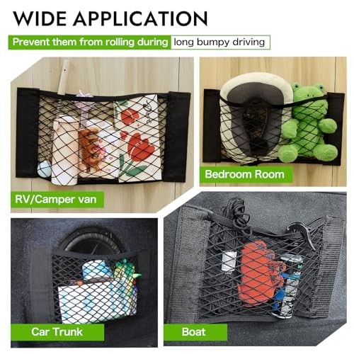 4PCS RV Cargo Storage Mesh Net,Elastic Stretchable Netting Pocket with 8