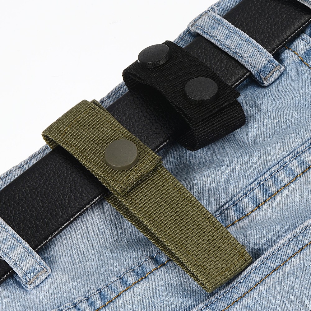 Belt Keeper 6Pack Nylon Webbing Loop with Double Snaps for 2-2¼" Belt Black