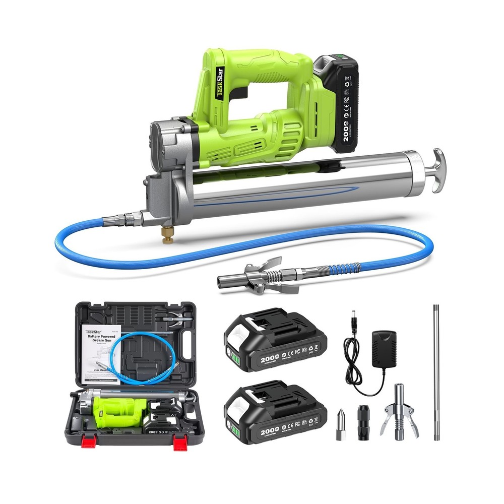 TaskStar Electric Grease Gun with Quick-Release Coupler, Battery Powered Grea...