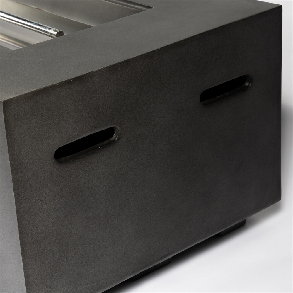 Outdoor Rectangle Propane Fire Pit Table 60inch 60000 BTU Concrete Fire Table