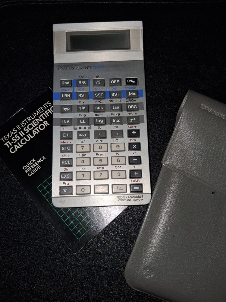 Texas Instruments TI-55 II Programmable Calculator – Works With Case And Manual