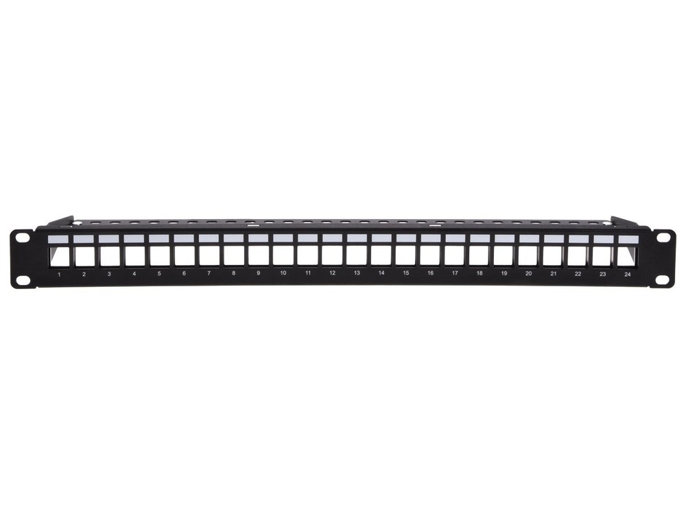 Monoprice 24-port Blank Keystone Shielded Network Patch Panel 1U UL Listed (TAA)