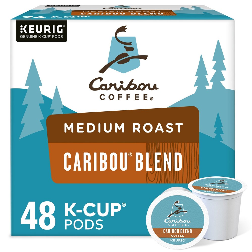 Caribou Blend Coffee, K-Cups, Medium Roast, 48 Count