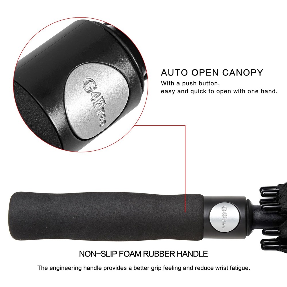 Golf Umbrella 68 Inch Automatic Open Extra Large Double Canopy Vented Pro
