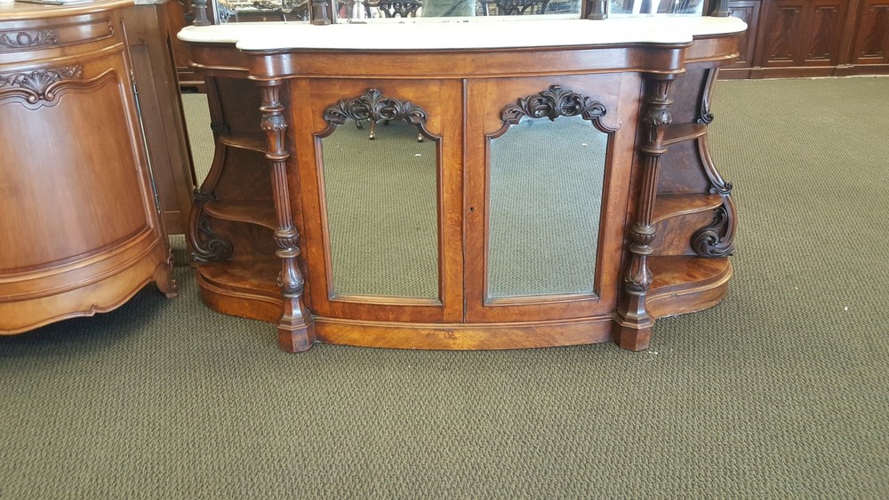 Antique Sideboard with Mirror and Marble Top