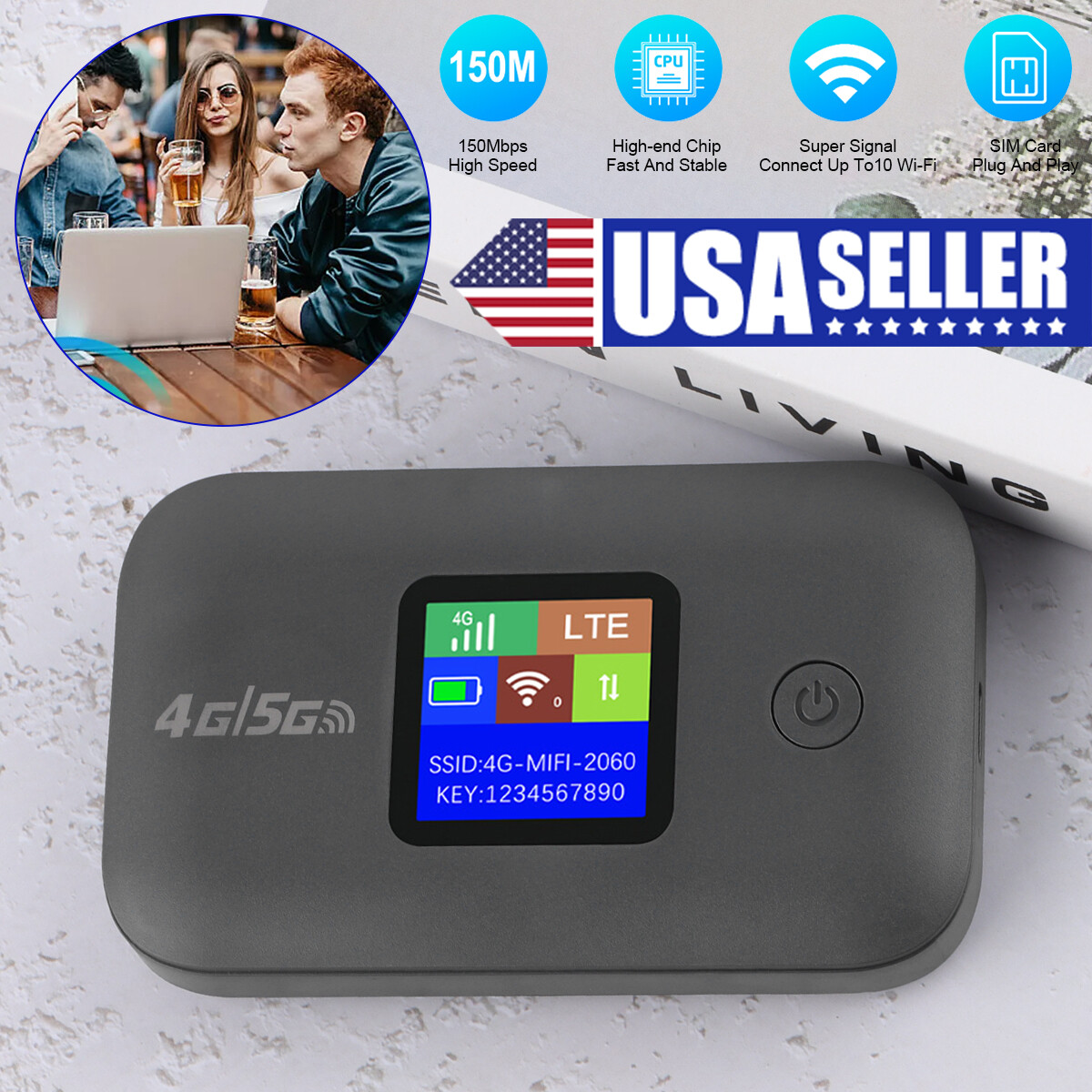 UNLOCKED Mobile Wifi 5G 4G SMART WIFI BOX Portable Modem Mifi Hotspot 150Mbps
