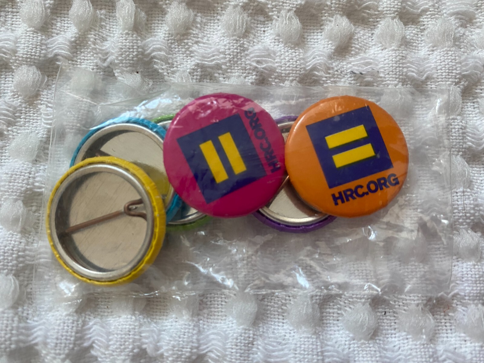 Lot of 6 HRC Human Rights Campaign 1" Buttons Pins Equality Sign LGBT Rights HTF