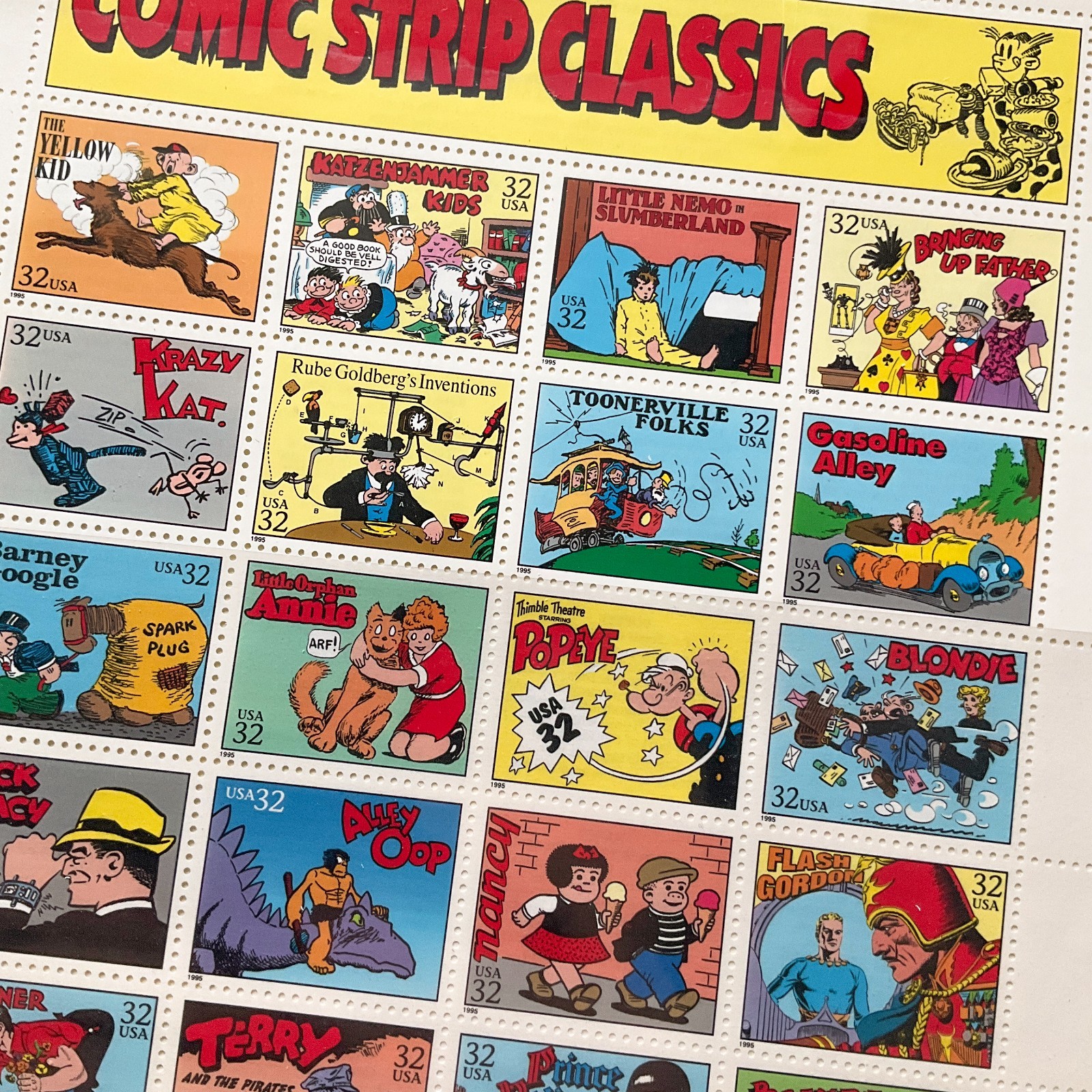 USA Stamps 1995 Comic Strip Classics + 2009 TV Early Memories Sheets MNH
