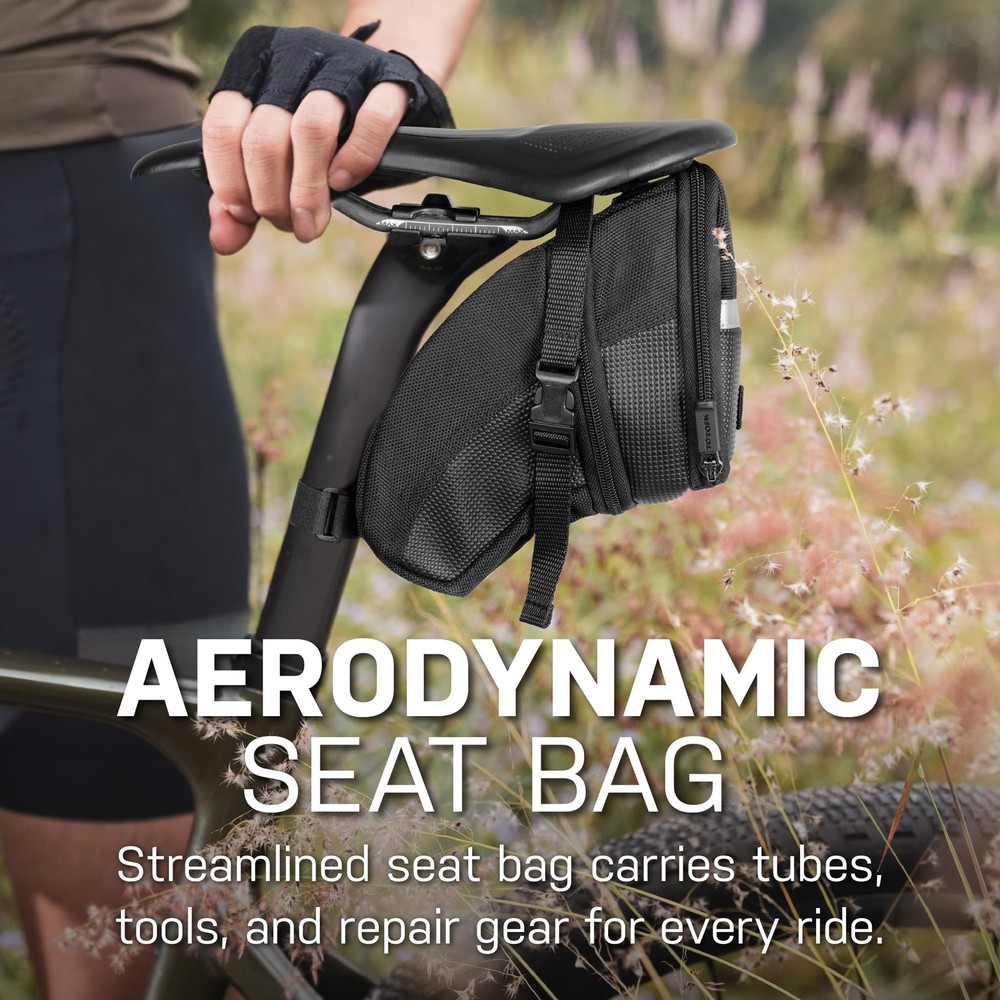 Durable Micro Strap Mount For Bikes With Reflective Strip And Expandable Storage