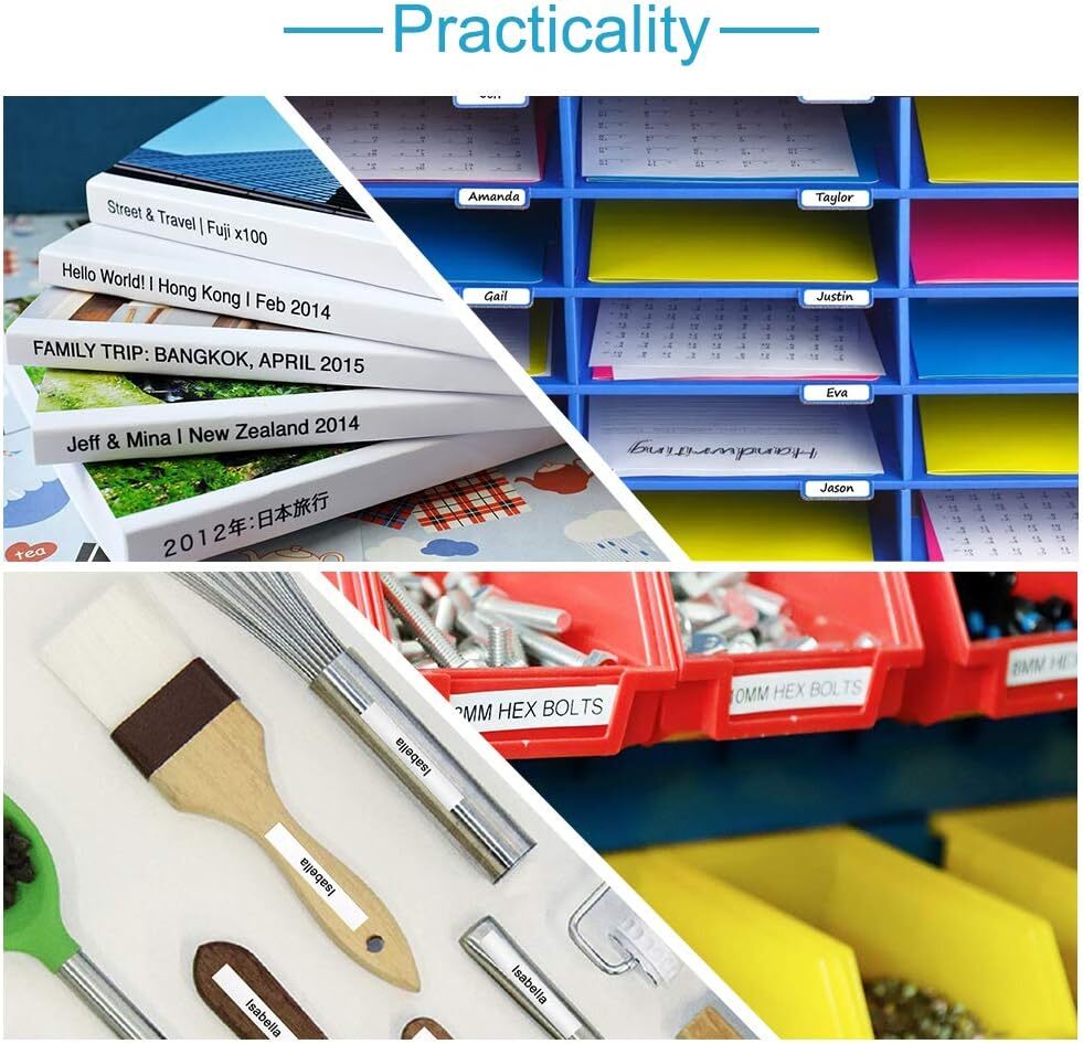 10PK For BMP21-PLUS M21-500-595-WT Label Cartridge Black/White 1/2" x 21