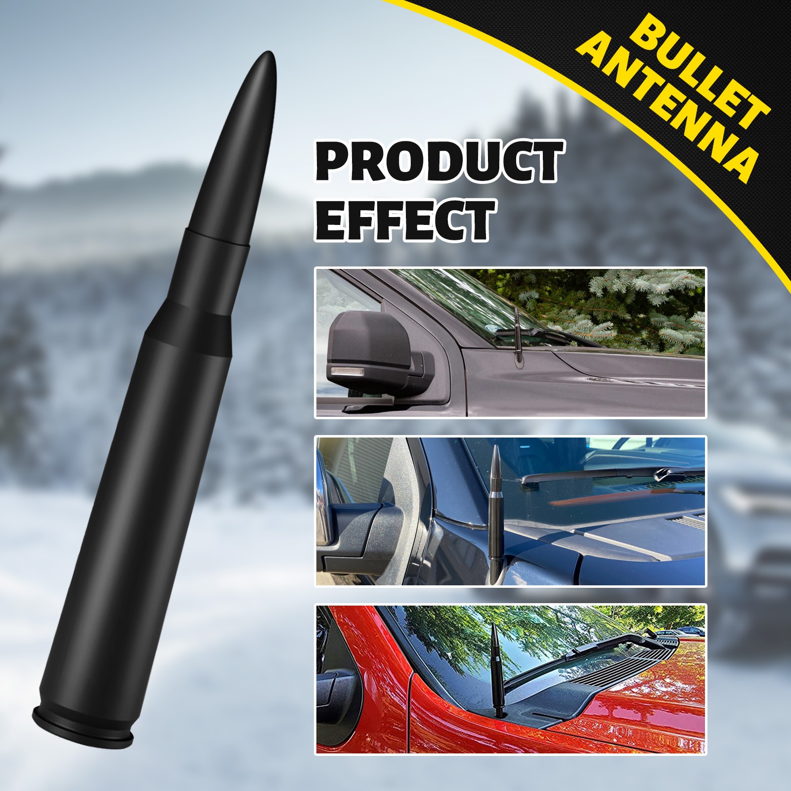 Bullet Style Antenna 5.3 Inch Mast Radio Aerial AM/FM Replace For Dodge Ram GMC