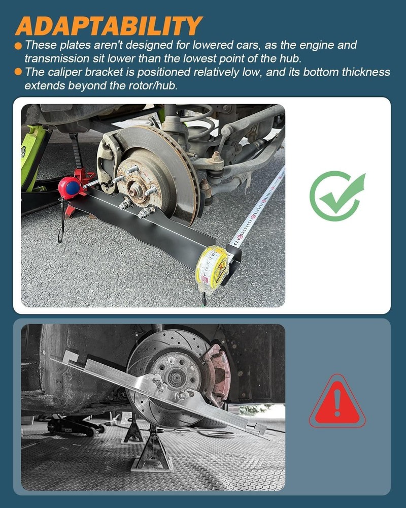 Universal Wheel Alignment Tool Plates with Secure Anti-Fall Design for Accuracy