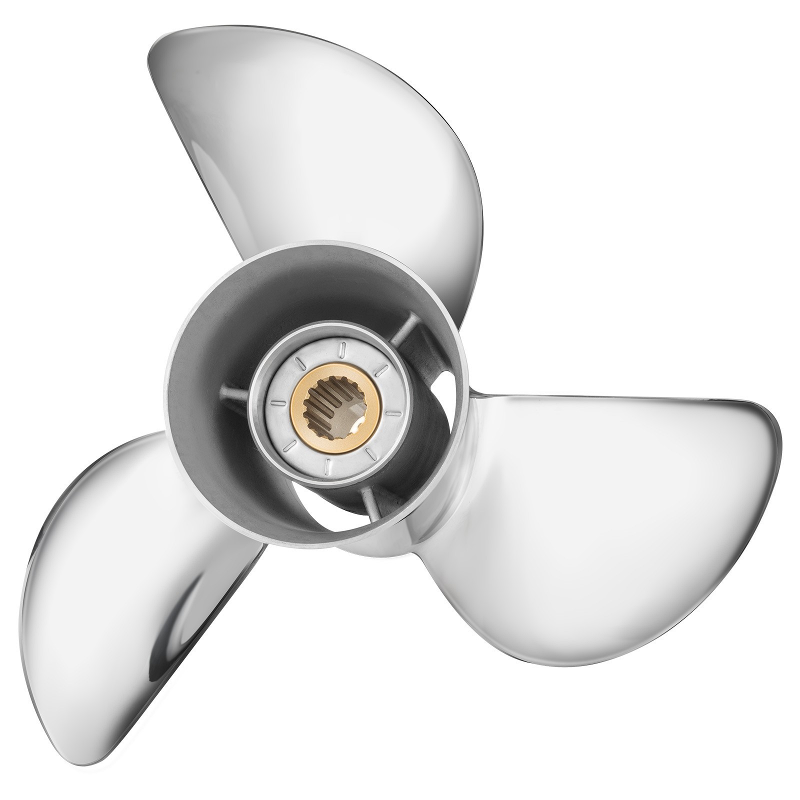 13 1/4 X 17 Stainless Outboard Propeller 13.25X17 For Mercury 40-140HP 15 Spline