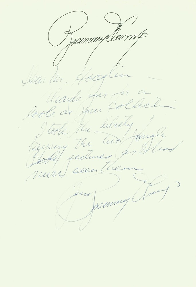 Rosemary DeCamp Autograph Letter Signed
