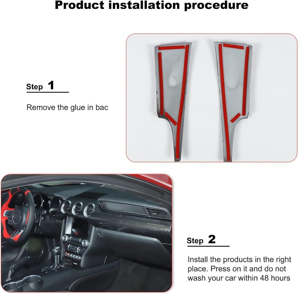 Carbon Fiber Dashboard Panel Decor Trim Kit for Ford Mustang 2015+ Accessories