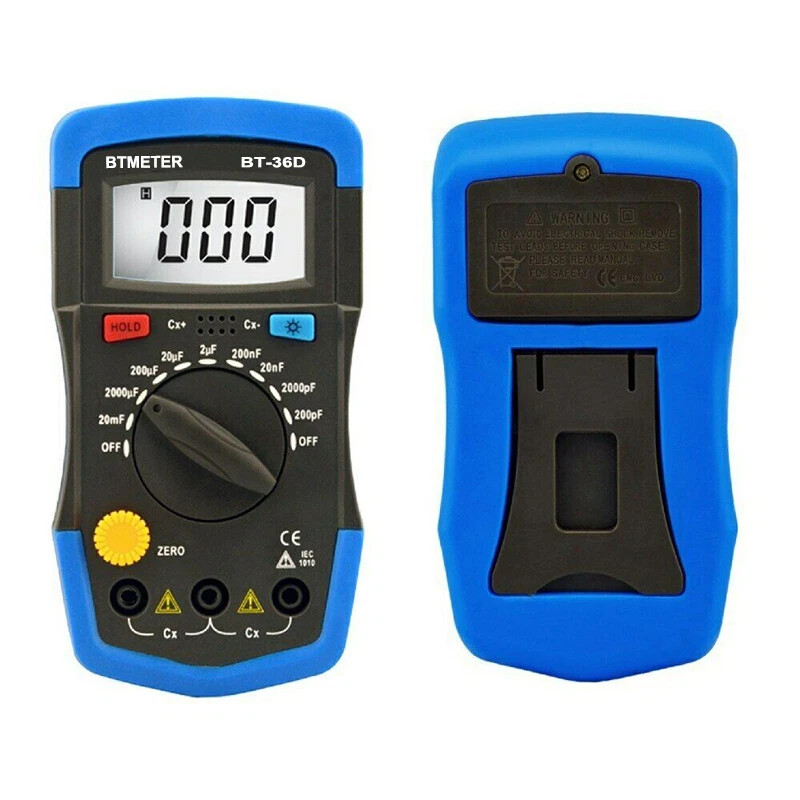 Professional Digital Capacimeter Multimeter 36D LCD Tester Capacitors 20mF