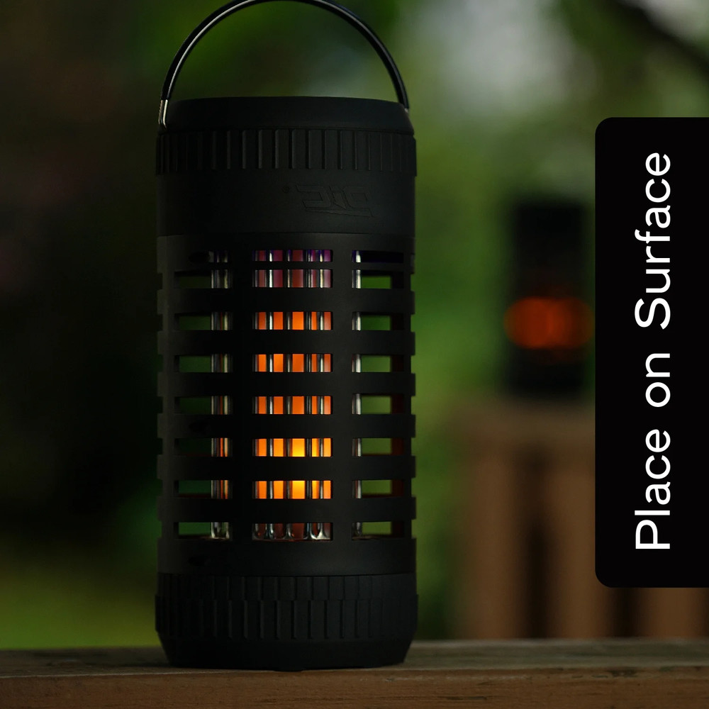 2-Pack PIC - Portable Bug Zapper Insect Killer Solar Lantern LED Flame Effect