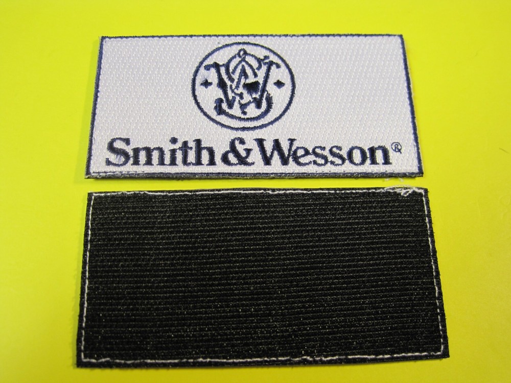 SMITH & WESSON FIREARMS VEST PATCH WITH HOOK BACK! 2 X 4 INCH GUN PATCH LOOK