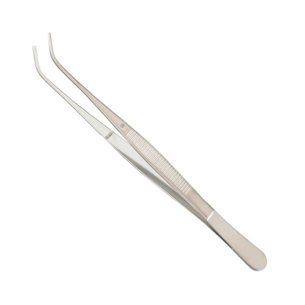 Semken Tissue Forceps, 5", Curved, 1 x 2 Teeth, Premium