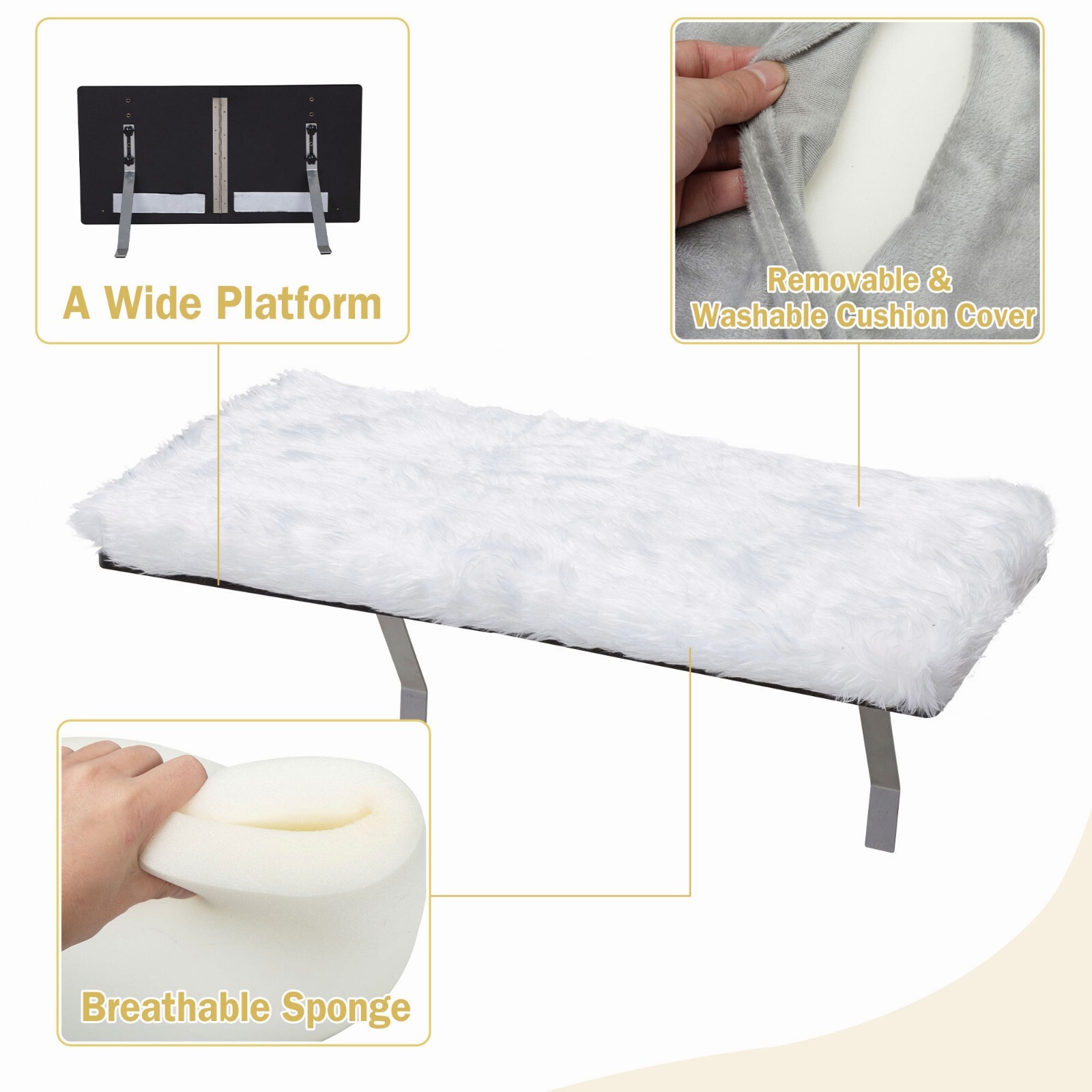 COZIWOW Cat Perch Cat Hammock Window Seat Padded Cat Wall Bed for Sunbathing