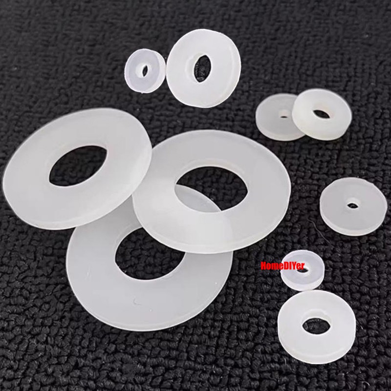 Round White Silicone Rubber Washer Flat Seal Gaskets High Temp Pads ID 22-152mm