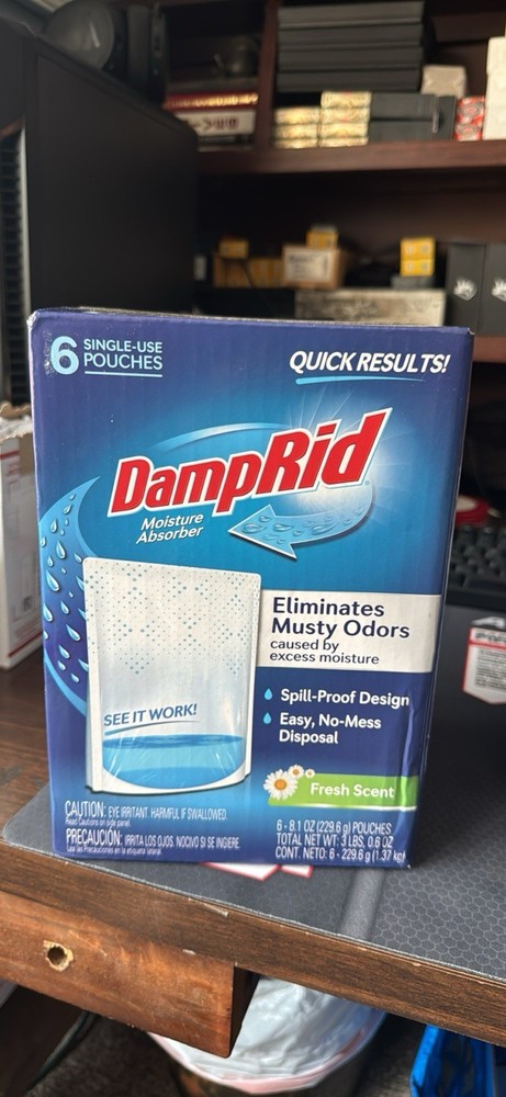 DampRid Fresh Scent Single-Use Pouch Moisture Absorber, 6-Pack