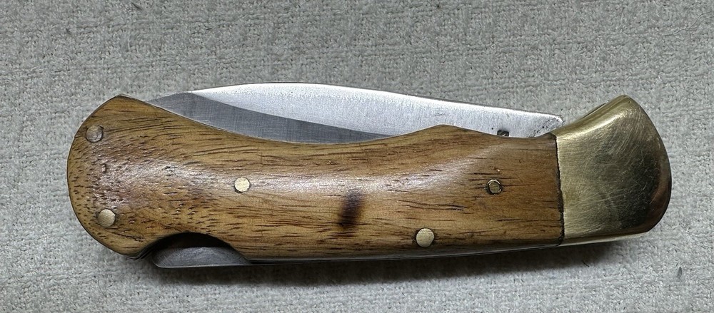 Nice Hand-Made Hardwood Handle Lock-back Knife Interesting EDC