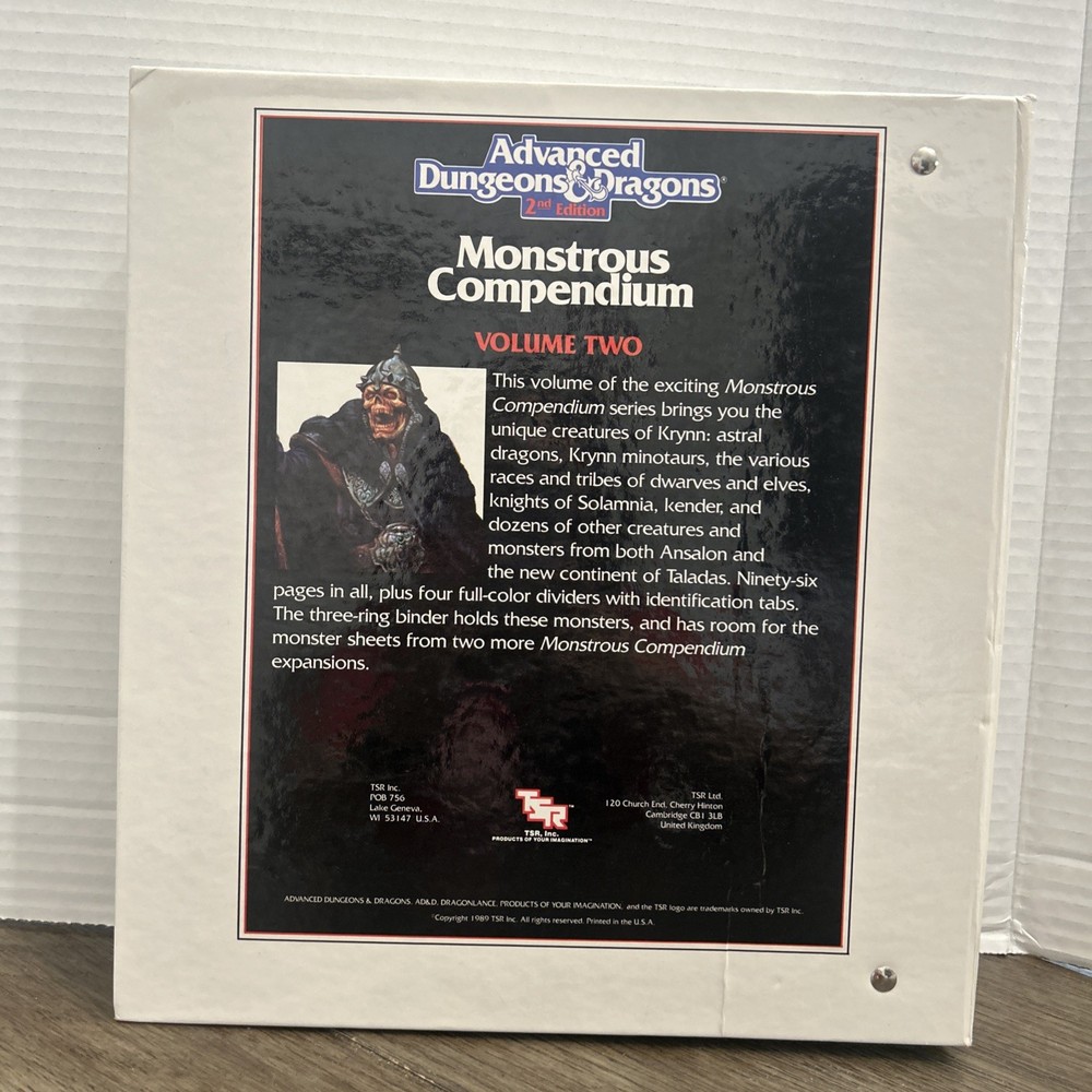 Monstrous Compendium Volume Two - AD&D 3-Ring Binder MC2